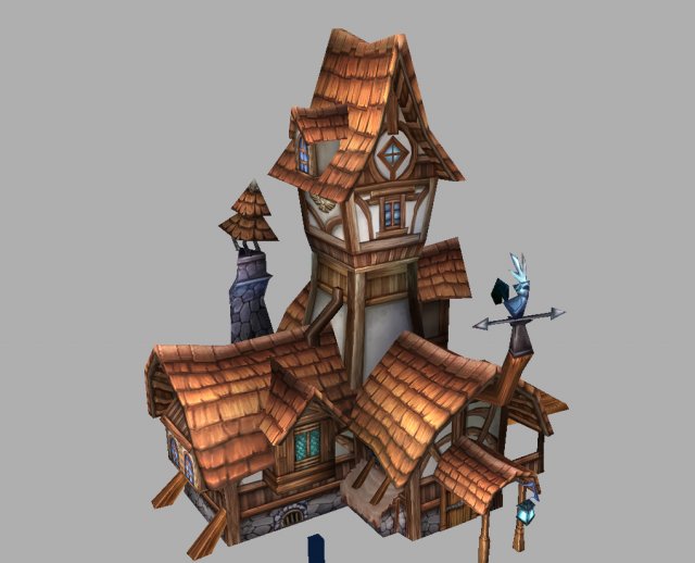 game model arena - houses 01 3D Model .c4d .max .obj .3ds .fbx .stl .blend 