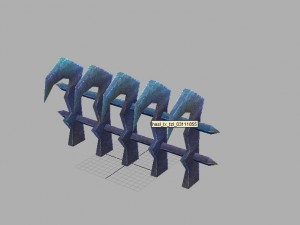 game model arena - inferno area iron fence 01 01 3D Model