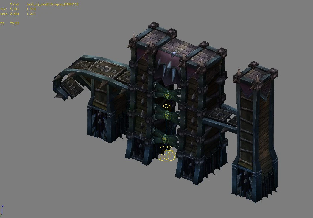 game model arena - inferno mine entrance area 01 3D Model .c4d .max .obj .3ds .fbx .stl .blend 
