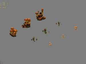 modelo de juego arena - hongo 01 Modelo 3D