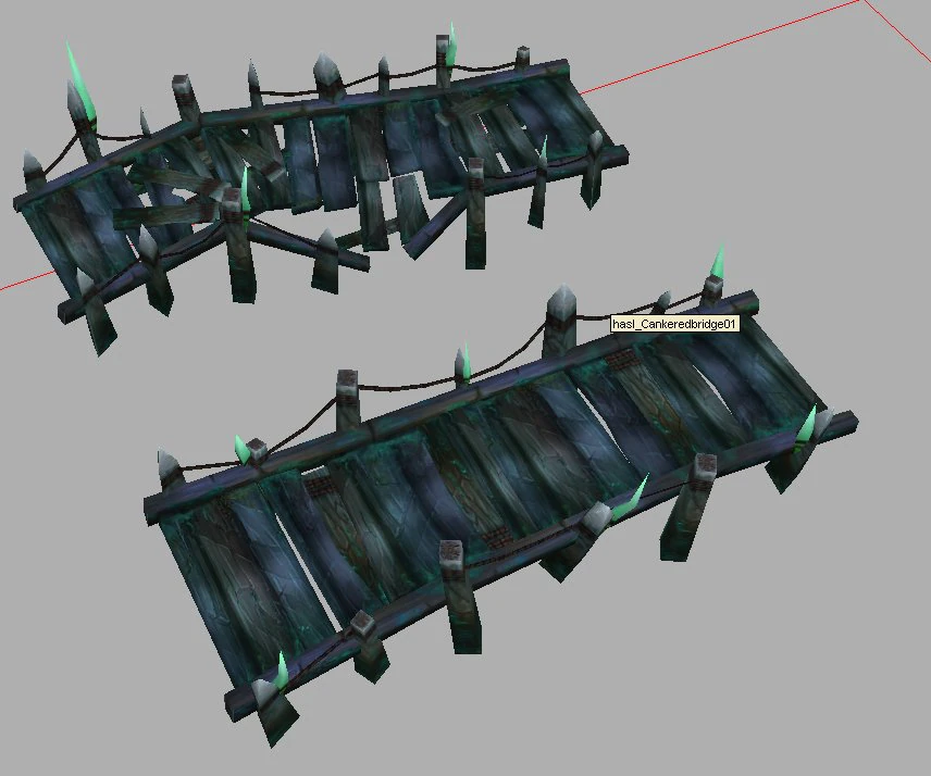 game model arena - rotting wooden bridge 01 3D Model .c4d .max .obj .3ds .fbx .stl .blend 
