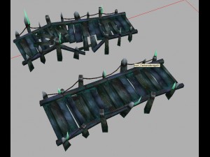 game model arena - rotting wooden bridge 01 3D 模型