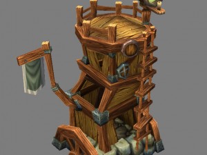 game model arena - tower dwarf 01 3D Model