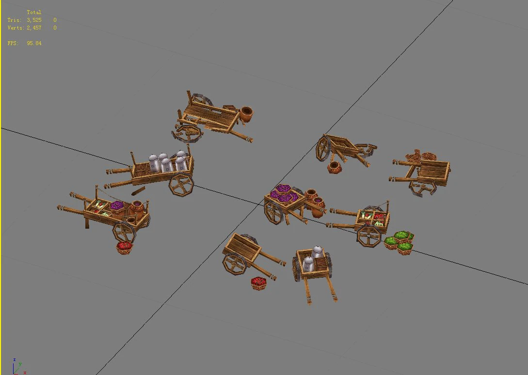 game model arena - trolleys 01 3D Model .c4d .max .obj .3ds .fbx .stl .blend 
