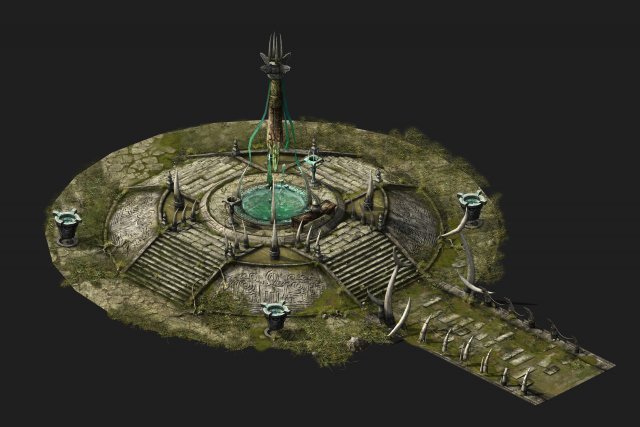 game models - poison valley scene - duwang altar 0 3D 模型 .c4d .max .obj .3ds .fbx .stl .blend 