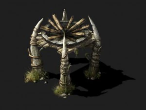 게임 모델 - 포이즌 밸리 장면 - 아이보리 우드 브래지어 3D 모델