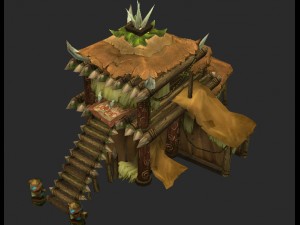 model arena game jungle area - totem serpentine 01 Modelo 3D