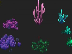 seabed arena game model plant 01 3D Model