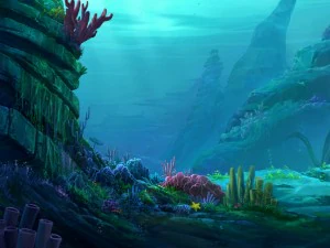 seabed arena game model plant 01 3D Model