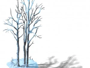 the game model of snow - white birch forest 01 3D Model
