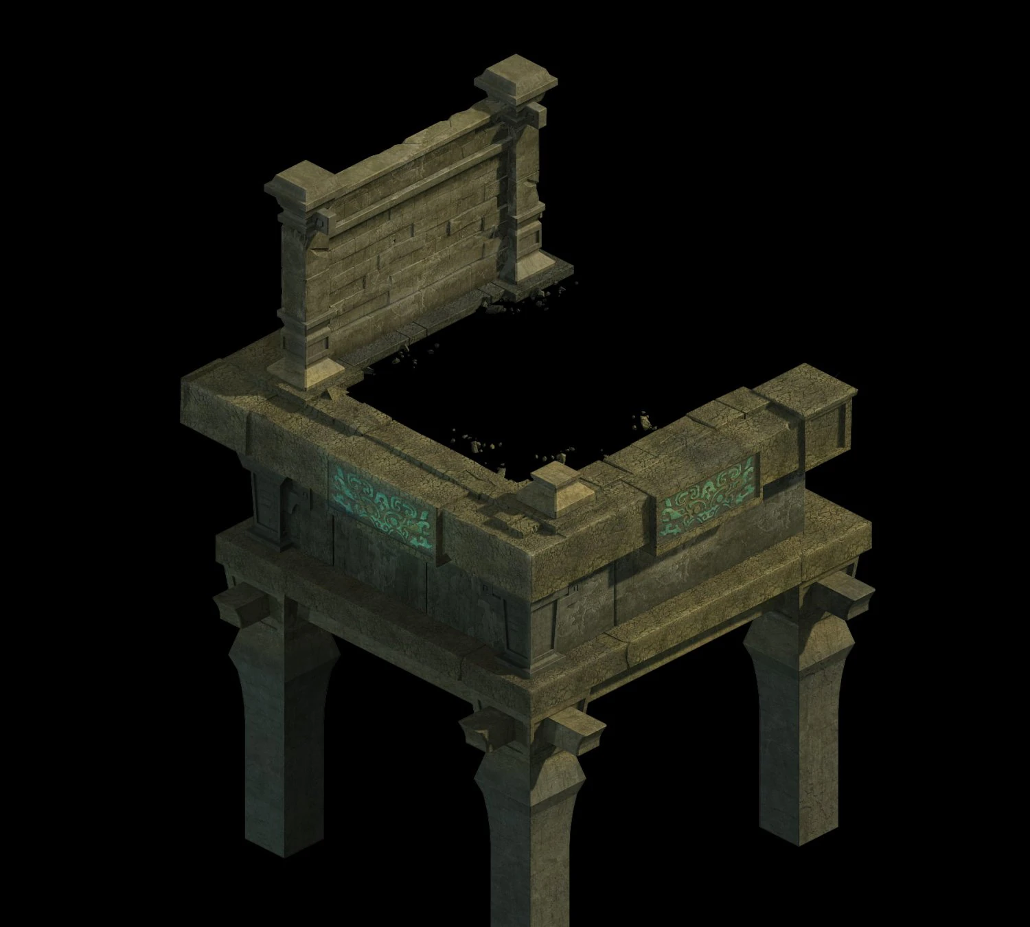 game model - broken house chassis connection 01 3D Model .c4d .max .obj .3ds .fbx .stl .blend