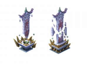 game model - broken rune monument 3D Model