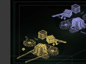 game models - broken wagons 3D Model