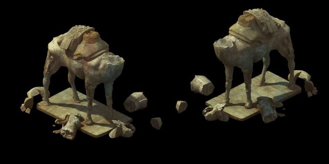 game model - broken camel stone carving 3D Model .c4d .max .obj .3ds .fbx .stl .blend 