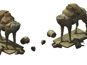 game model - broken camel stone carving 3D Model