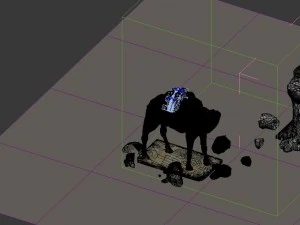 game model - broken camel stone carving 3D Model