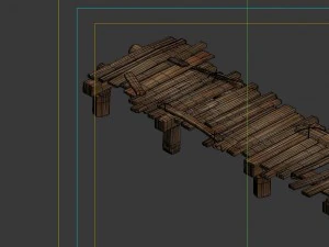 game model - broken wooden bridge 3D Model
