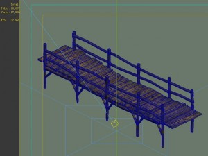 game model - broken wooden bridge 02 3D-Modell