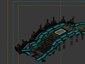 game model - broken stone bridge magic star bridge 3D Model