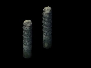 game model - broken stones 01 3D Model