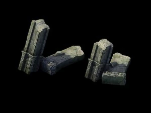 game model - broken stones 02 3D Model