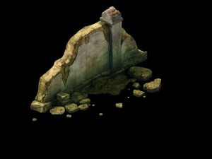 game model - broken stone wall 01 3D 模型