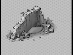 game model - broken stone wall 01 3D Модель