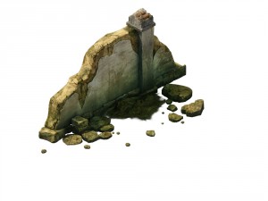 game model - broken stone wall 01 3D Модель