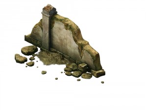 game model - broken stone wall 01 3D Модель