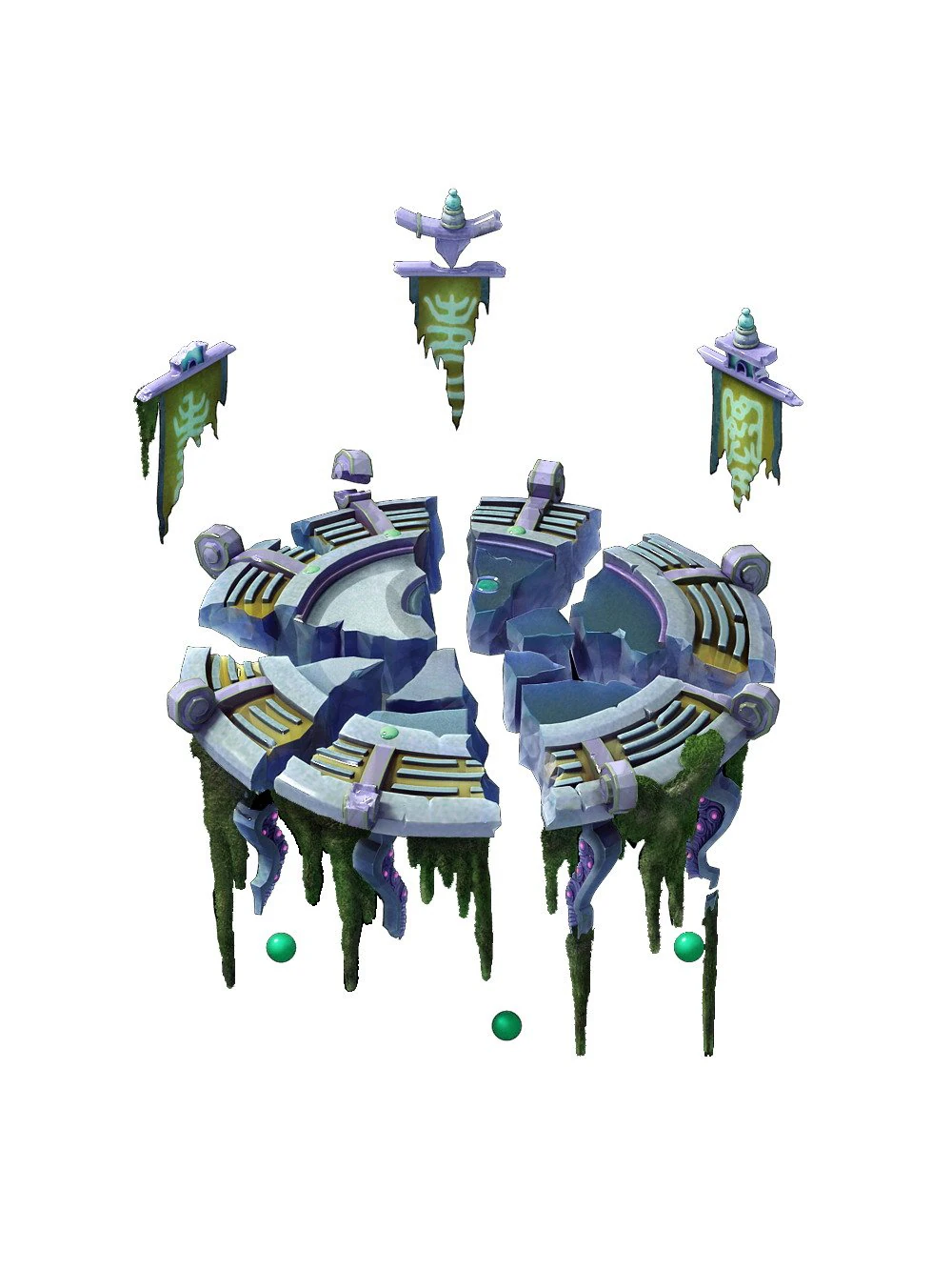 spelmodel - gebroken ruïnes van het oude altaar 3D Model .c4d .max .obj .3ds .fbx .stl .blend