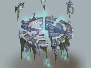 spelmodel - gebroken ru&iuml;nes van het oude altaar 3D Model