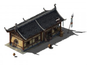 game model - broken temple side hall 3D Model