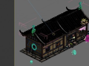game model - broken temple side hall 3D Model