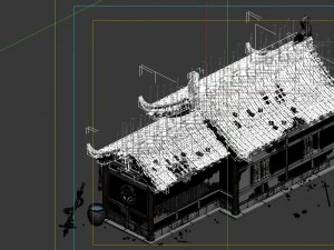 game model - broken temple side hall 02 3D Model