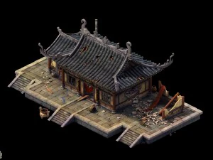 game model - broken temple of the main hall 3D Model