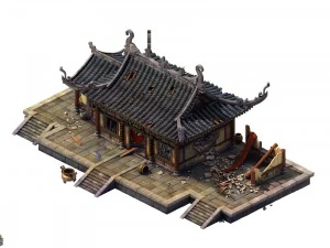 game model - broken temple of the main hall 3D Model