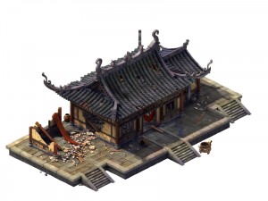 game model - broken temple of the main hall Modelo 3D