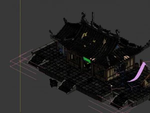 game model - broken temple of the main hall 3D Model