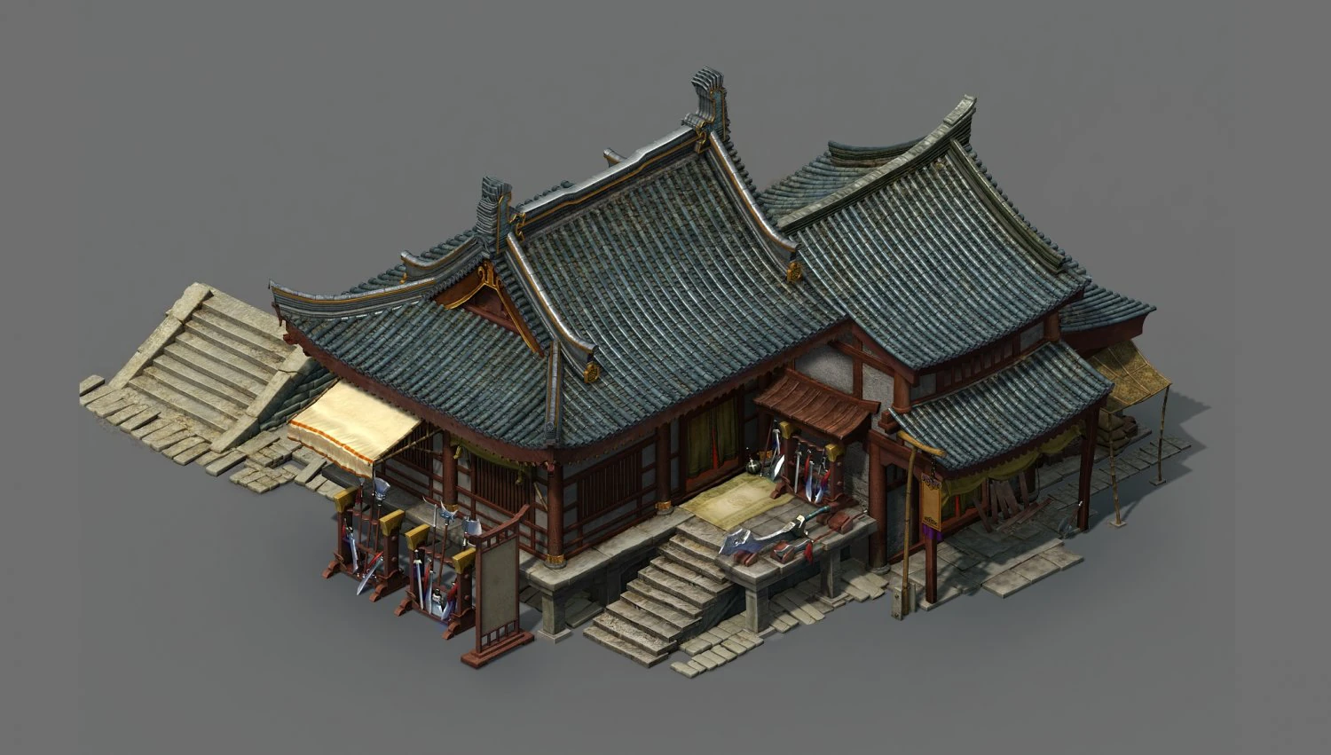 game model - city blacksmith shop 3D Model .c4d .max .obj .3ds .fbx .stl .blend 