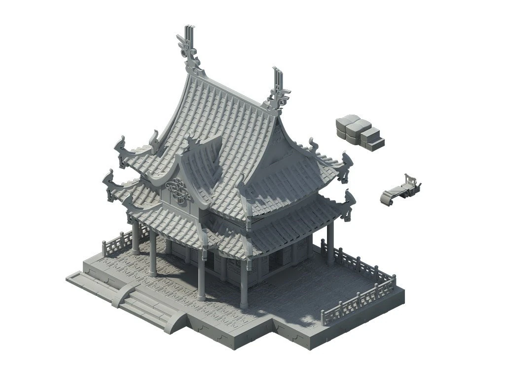 game model - city store 3D Model .c4d .max .obj .3ds .fbx .stl .blend 