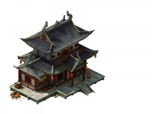 mod&egrave;le de jeu - magasin de v&ecirc;tements de construction urbaine Modèle 3D