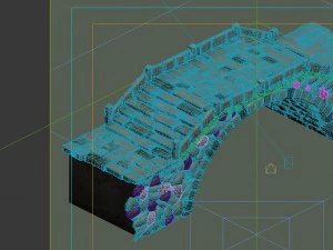 game model - city stone bridge 02 3D Model