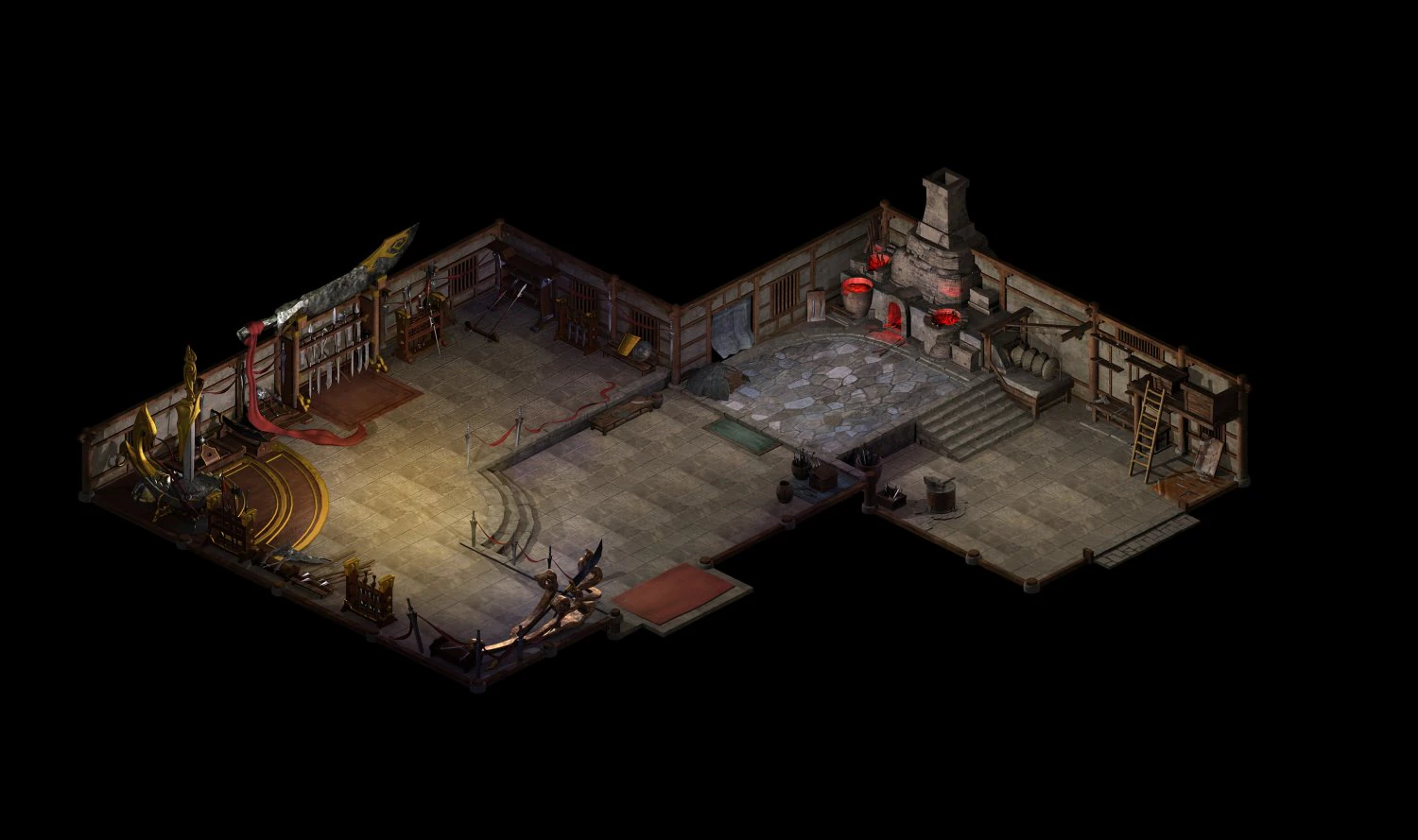 game model - the interior of the city blacksmith 3D Model .c4d .max .obj .3ds .fbx .stl .blend 