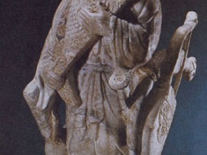 game model - holding a bow stone statue 3D Model