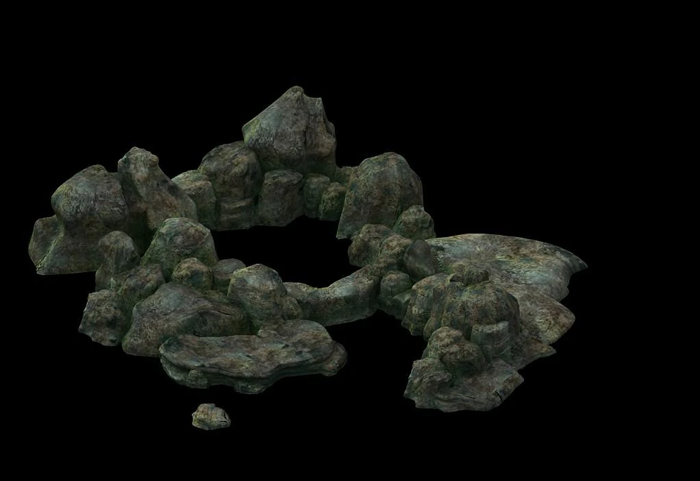 game model - the size of stone dry grove 3D Model .c4d .max .obj .3ds .fbx .stl .blend 