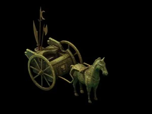 modelo de jogo - grande carruagem de bronze Modelo 3D