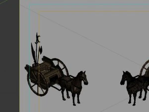 game model - large bronze carriage 3D Model