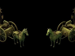 game model - large bronze carriage 3D Model