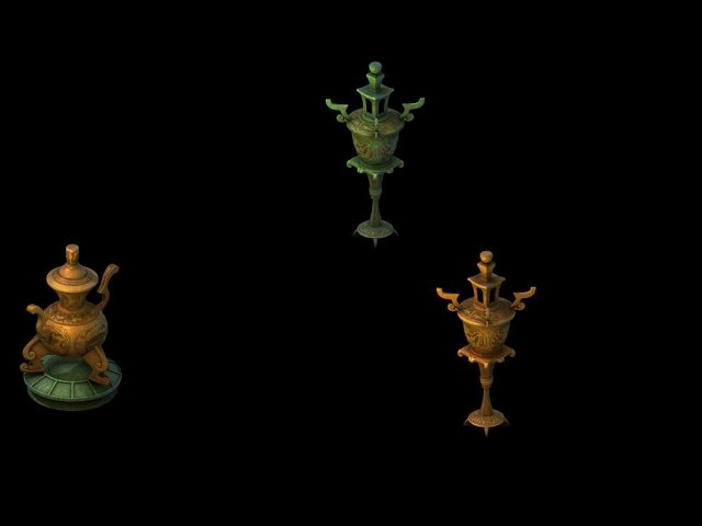 game model - taoist martial art bronze lamp and sm 3D Model .c4d .max .obj .3ds .fbx .stl .blend 