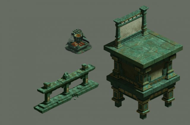 game model - ground palace base railings Modelo 3D .c4d .max .obj .3ds .fbx .stl .blend 